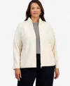 Style & Co Plus Size Solid Polar Fleece Zip-front Jacket, Exclusively At Macy's In Multi