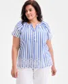 Style & Co Women's Cotton Eyelet Flutter-sleeve Top, Exclusively At Macy's