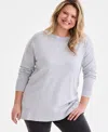 Style & Co Petite Fine-gauge Tunic Sweater, Exclusively At Macy's In Sky Grey Heather