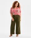 Style & Co Plus Size Wide-leg Corduroy Pants, Macy's Exclusive In Multi