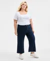 Style & Co Plus Size Wide-leg Cropped Pants, Exclusively At Macy's