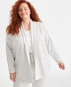 Style & Co Plus Size Yummy Fleece Cardigan, Created For Macy's In Grey Dust