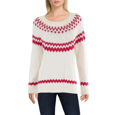 Style & Co Plus Womens Aztec Print Work Day Wear Pullover Sweater In Multi