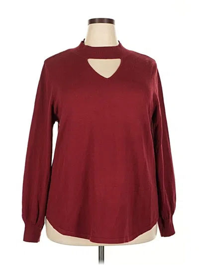 Pre-owned Style & Co Pullover Sweater In Burgundy