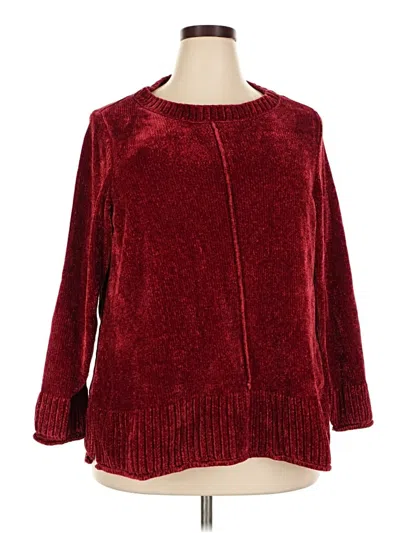 Pre-owned Style & Co Pullover Sweater In Burgundy