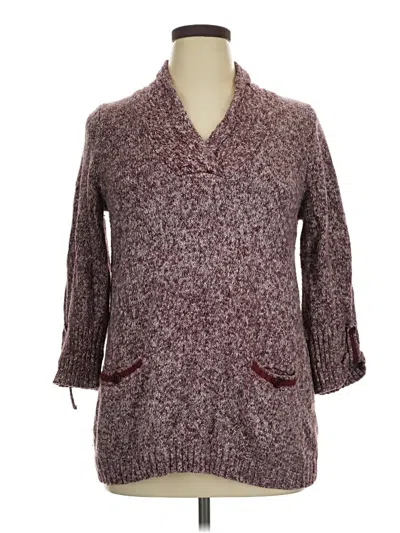 Pre-owned Style & Co Pullover Sweater In Burgundy