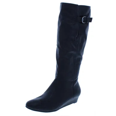 Style & Co Rainne Womens Faux Leather Knee-high Riding Boots In Blue