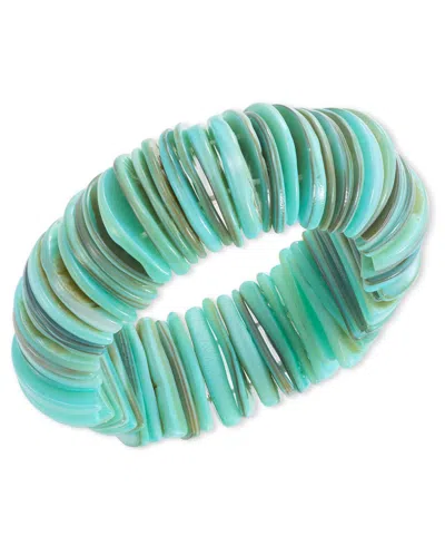 Style & Co Rivershell Statement Stretch Bracelet, Created For Macy's In Green