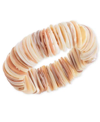 Style & Co Rivershell Statement Stretch Bracelet, Created For Macy's In Neutral