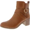 Style & Co Rosaliee Womens Faux Leather Block Heel Booties In Multi