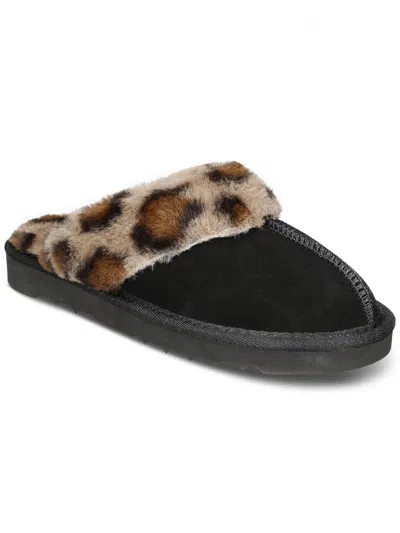 Style & Co Rosiee Womens Suede Scuff Slippers In Black