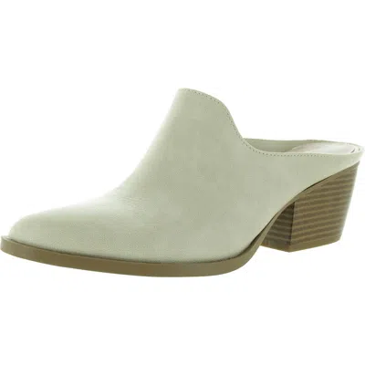 Style & Co Rubinn Womens Block Heel Faux Leather Slide In White