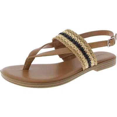 Style & Co Sadiee Womens Raffia Open Toe Thong Sandals In Multi