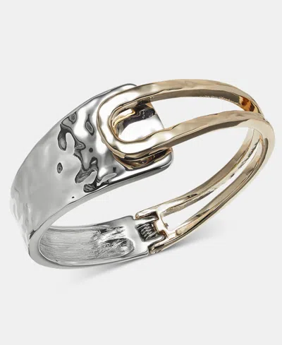 Style & Co Sculptural Bangle Bracelet, Macy's Exclusive In Two Tone