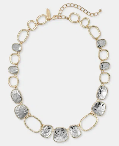 Style & Co Sculptural Disc All-around Statement Necklace, 16" + 3" Extender, Macy's Exclusive In Two Tone