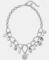 Style & Co Sculptural Disc & Imitation Pearl Statement Necklace, 18" + 3" Extender, Macy's Exclusive In Metallic