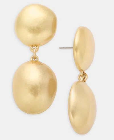 Style & Co Sculptural Disc Double Drop Earrings, Macy's Exclusive In Gold