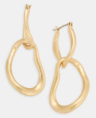 Style & Co Sculptural Link Double Drop Earrings, Macy's Exclusive In Gold