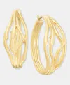 Style & Co Sculptural Multi-row Medium Hoop Earrings, 1.48", Macy's Exclusive In Gold