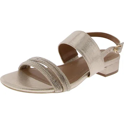 Style & Co Selbiee Womens Rhinestone Metallic Slingback Sandals In Multi
