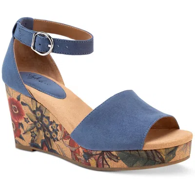Style & Co Seleene Womens Wedge Sandals In Blue
