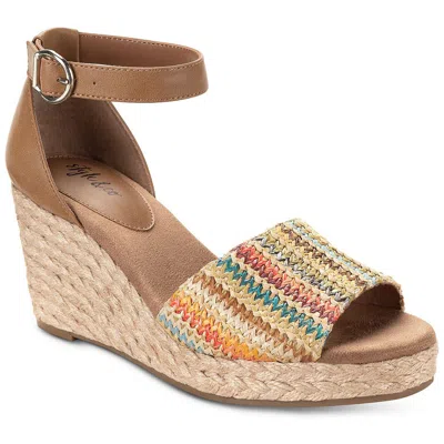 Style & Co Seleene Womens Wedge Sandals In Blue