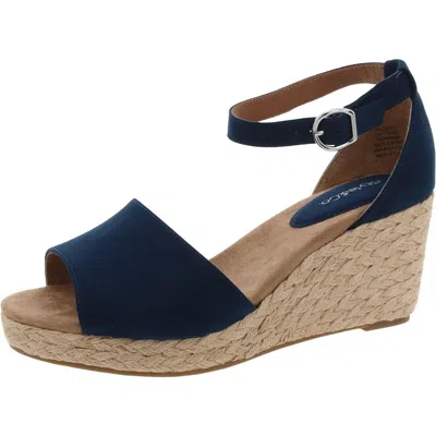 Style & Co Seleene Womens Wedge Sandals In Navy
