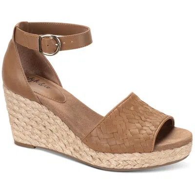 Style & Co Seleene Womens Wedge Sandals In Brown