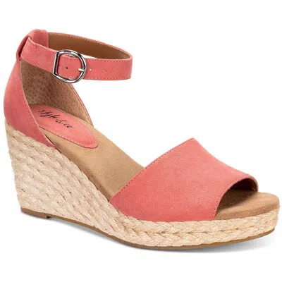 Style & Co Seleene Womens Wedge Sandals In Pink