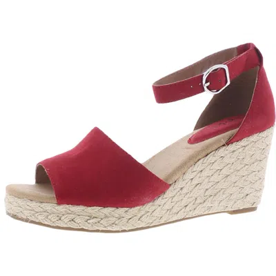 Style & Co Seleene Womens Wedge Sandals In Red