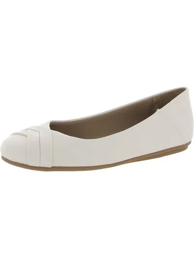 Style & Co Sennette Womens Faux Leather Slip On Ballet Flats In White
