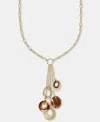 Style & Co Shaky Bead And Disc Pendant Necklace, Macy's Exclusive In Brown