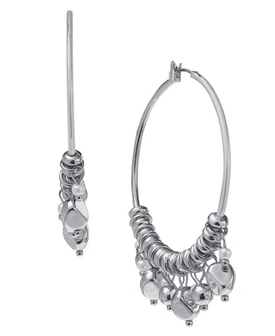 Style & Co Shaky Bead Hoop Earrings, Created For Macy's In Silver