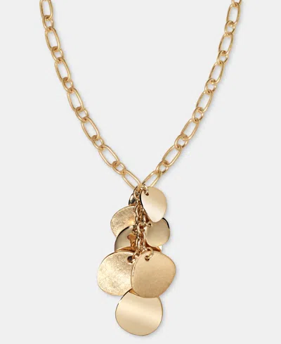 Style & Co Shaky Disc Cluster Pendant Necklace, 28" + 3" Extender, Macy's Exclusive In Gold