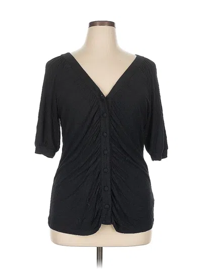 Pre-owned Style & Co Short Sleeve Blouse In Black
