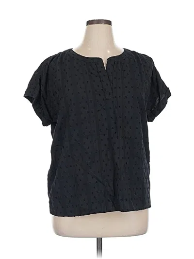 Pre-owned Style & Co Short Sleeve Blouse In Black