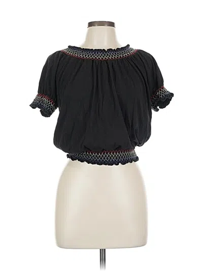 Pre-owned Style & Co Short Sleeve Blouse In Black