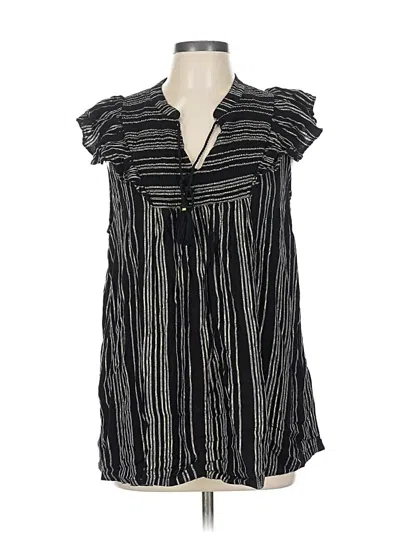Pre-owned Style & Co Short Sleeve Blouse In Black