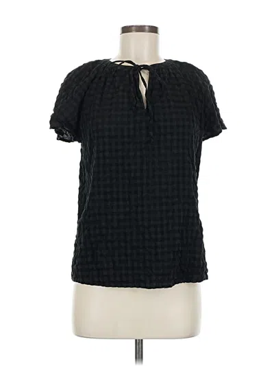 Pre-owned Style & Co Short Sleeve Blouse In Black