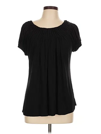 Pre-owned Style & Co Short Sleeve Blouse In Black