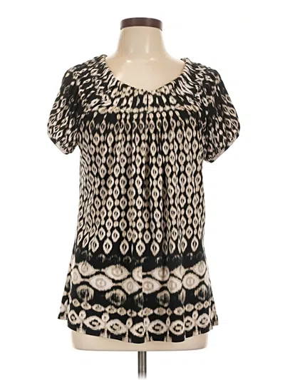 Pre-owned Style & Co Short Sleeve Blouse In Black