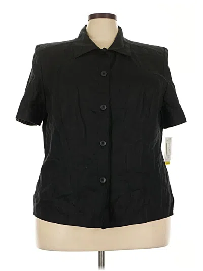 Pre-owned Style & Co Short Sleeve Blouse In Black