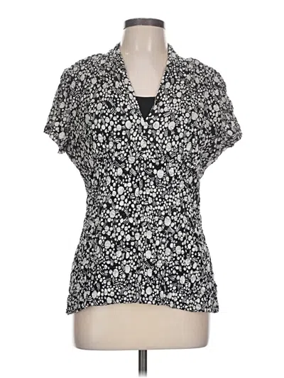 Pre-owned Style & Co Short Sleeve Blouse In Black