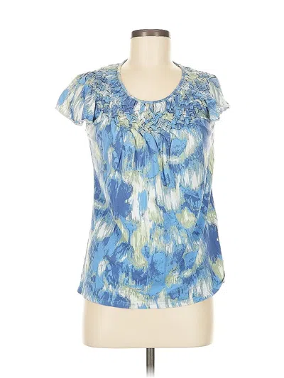 Pre-owned Style & Co Short Sleeve Blouse In Blue