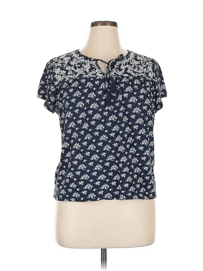 Pre-owned Style & Co Short Sleeve Blouse In Blue