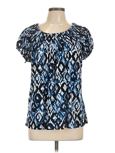 Pre-owned Style & Co Short Sleeve Blouse In Blue
