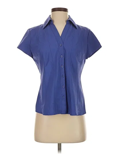 Style & Co Short Sleeve Blouse In Blue