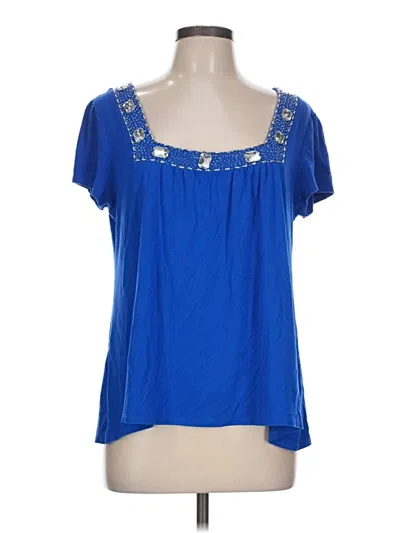 Pre-owned Style & Co Short Sleeve Blouse In Blue