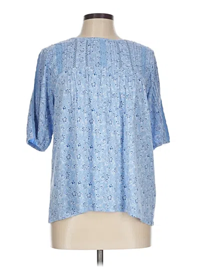 Style & Co Short Sleeve Blouse In Blue