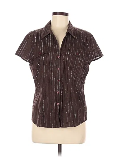 Pre-owned Style & Co Short Sleeve Blouse In Brown